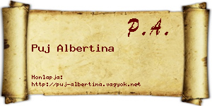 Puj Albertina névjegykártya